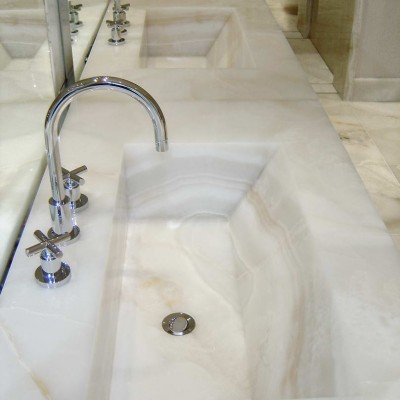 Private house, London - Solid White Onyx vanity